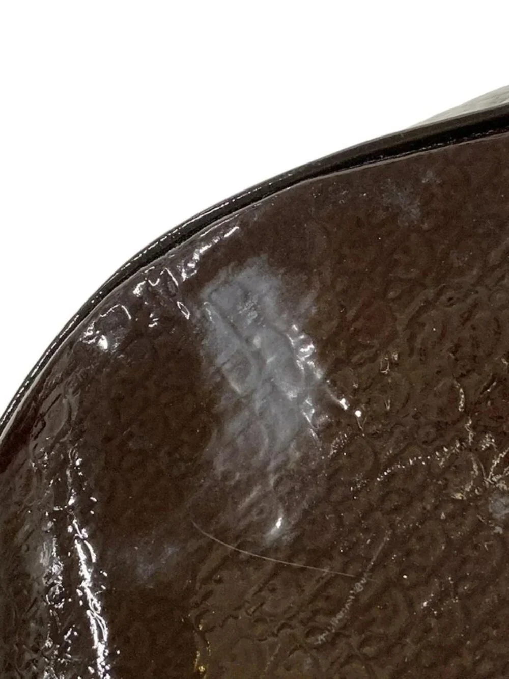 DIOR/ChristianDior Double Saddle Bag Dark Brown Patent Leather Handbag - Picture 15 of 15